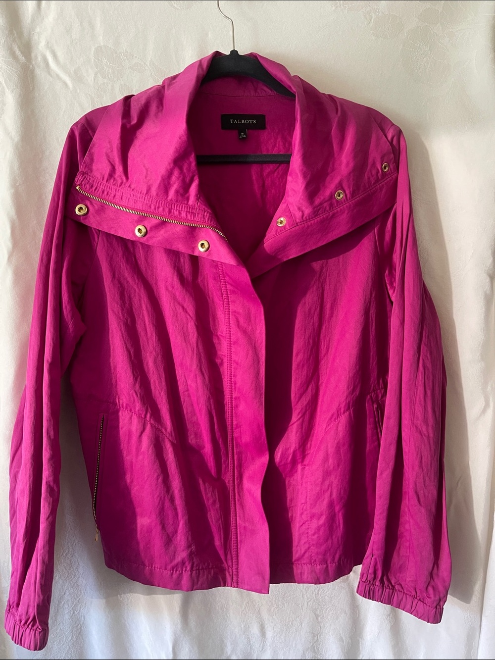 Talbots Women's Vibrant Fuchsia Zip-Front Utility Jacket